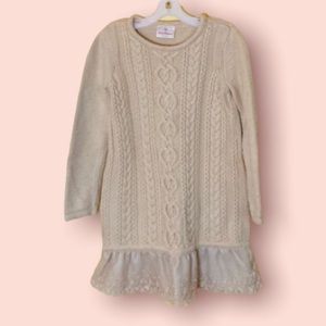 Hanna Andersson Lace Trip Knit Sweater Dress